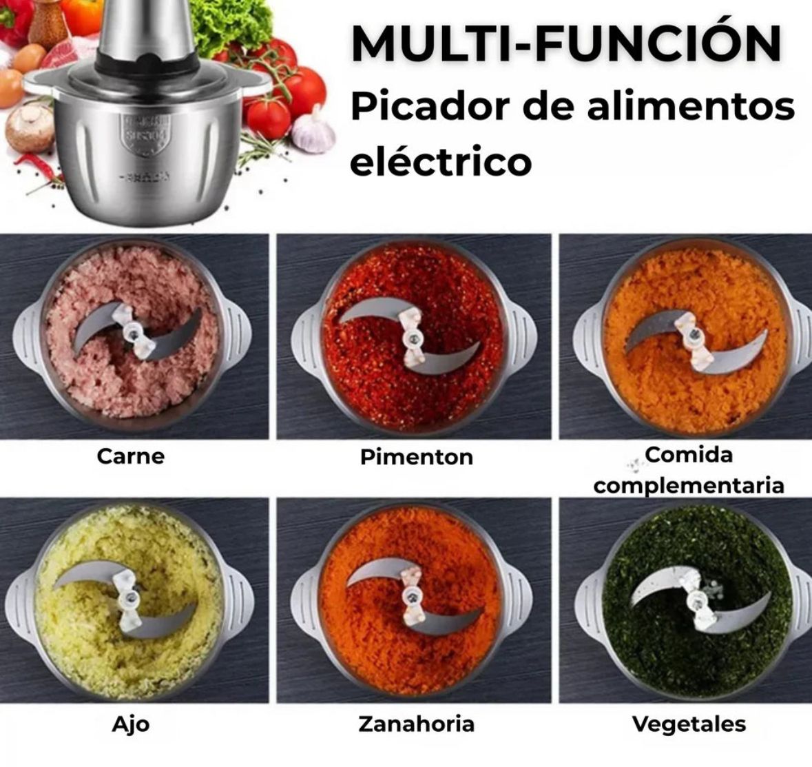 Picador de Alimentos Pro 2lts🧅🧄🥩