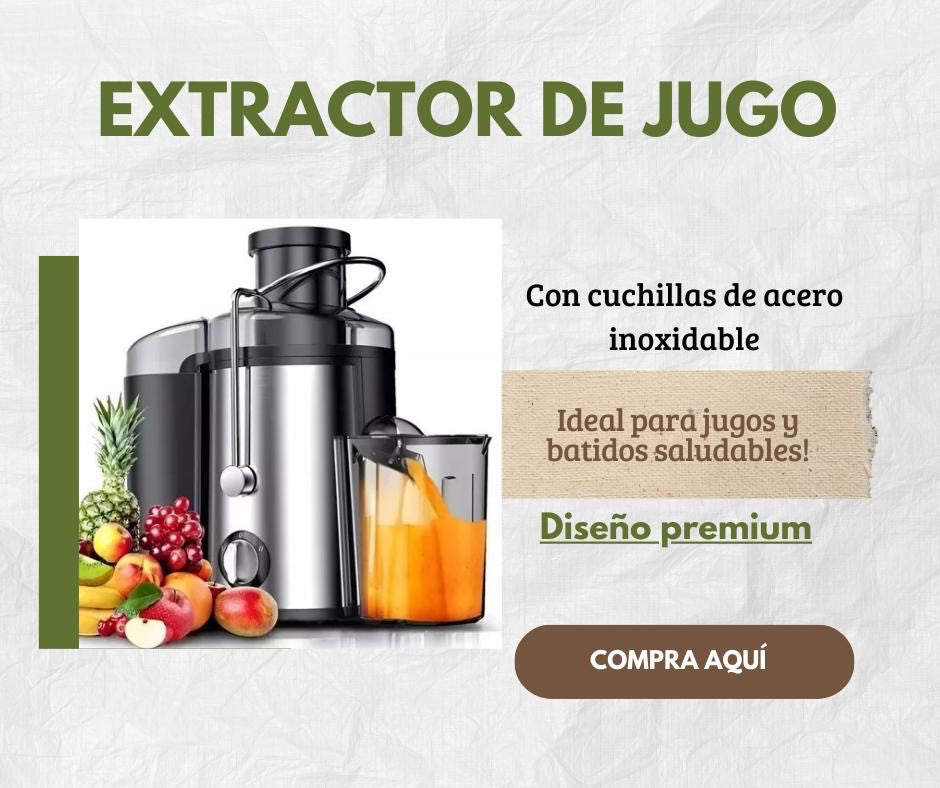 EXTRACTOR DE JUGO PREMIUM Ultra rápido y silencioso 1000W