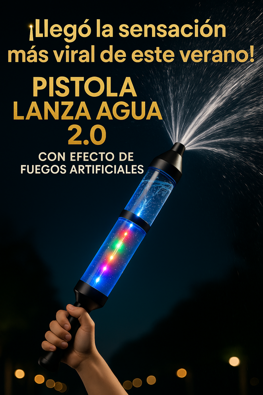 Pistola Lanza Agua Efecto Fuegos Artificiales