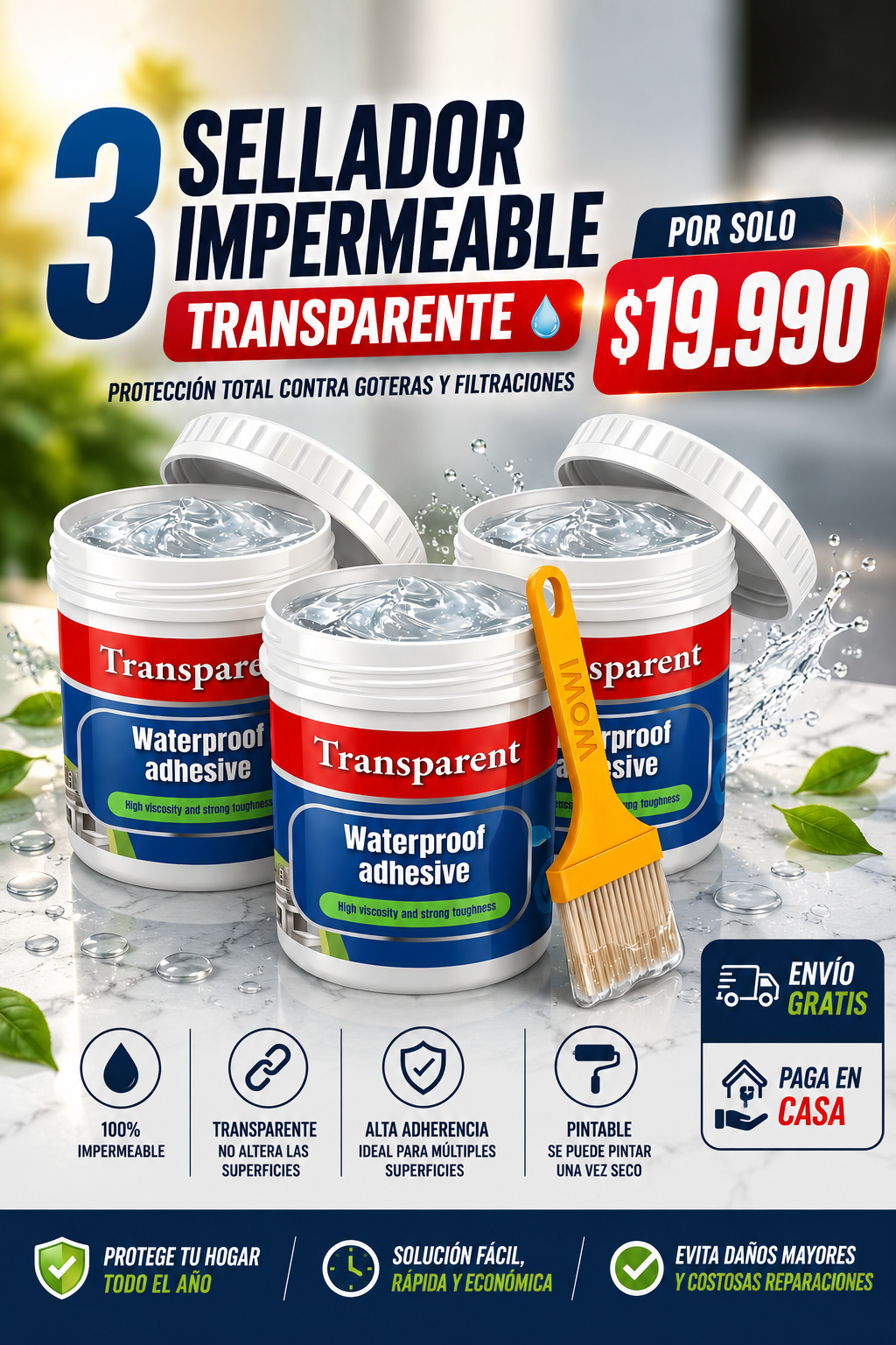 3 Gel Selladores Impermeables Transparentes💧