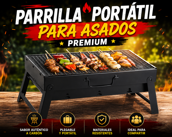 🔥Parrillera Portátil para Asados Premium