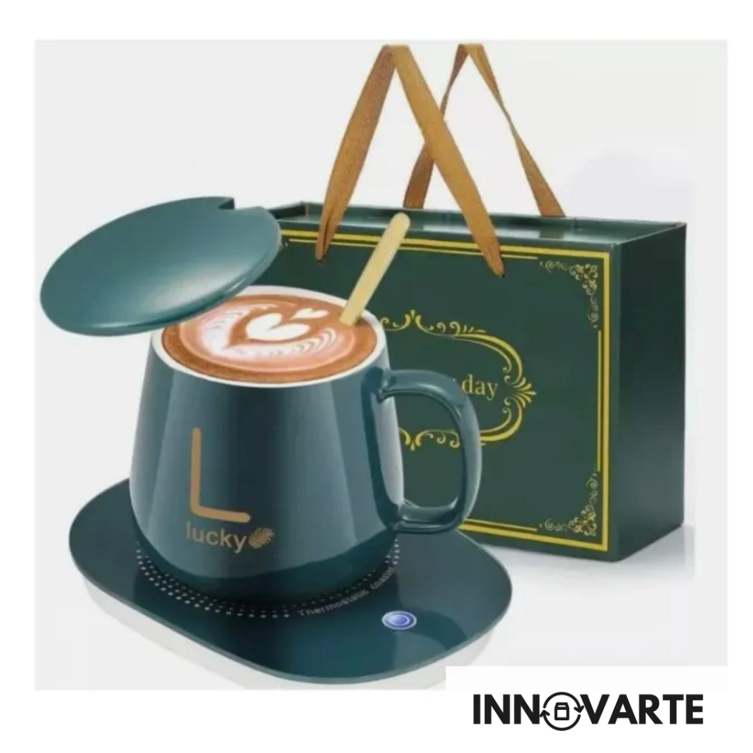 🤩 ⚜TAZA + CALENTADOR CON USB + CUCHARILLA ❤️😊