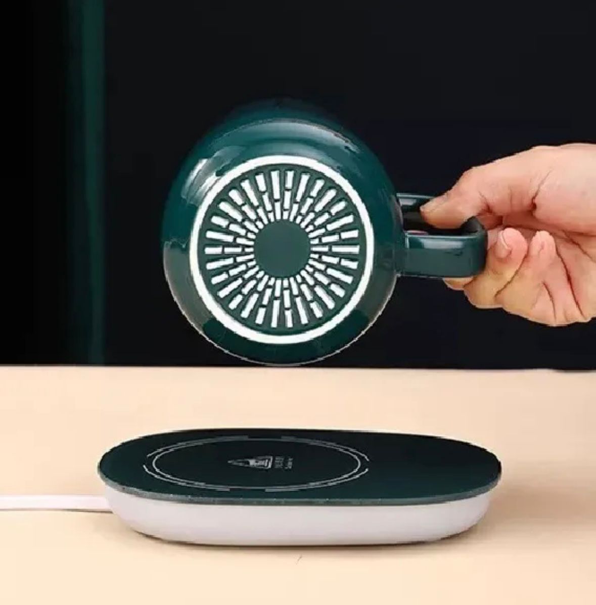 🤩 ⚜TAZA + CALENTADOR CON USB + CUCHARILLA ❤️😊