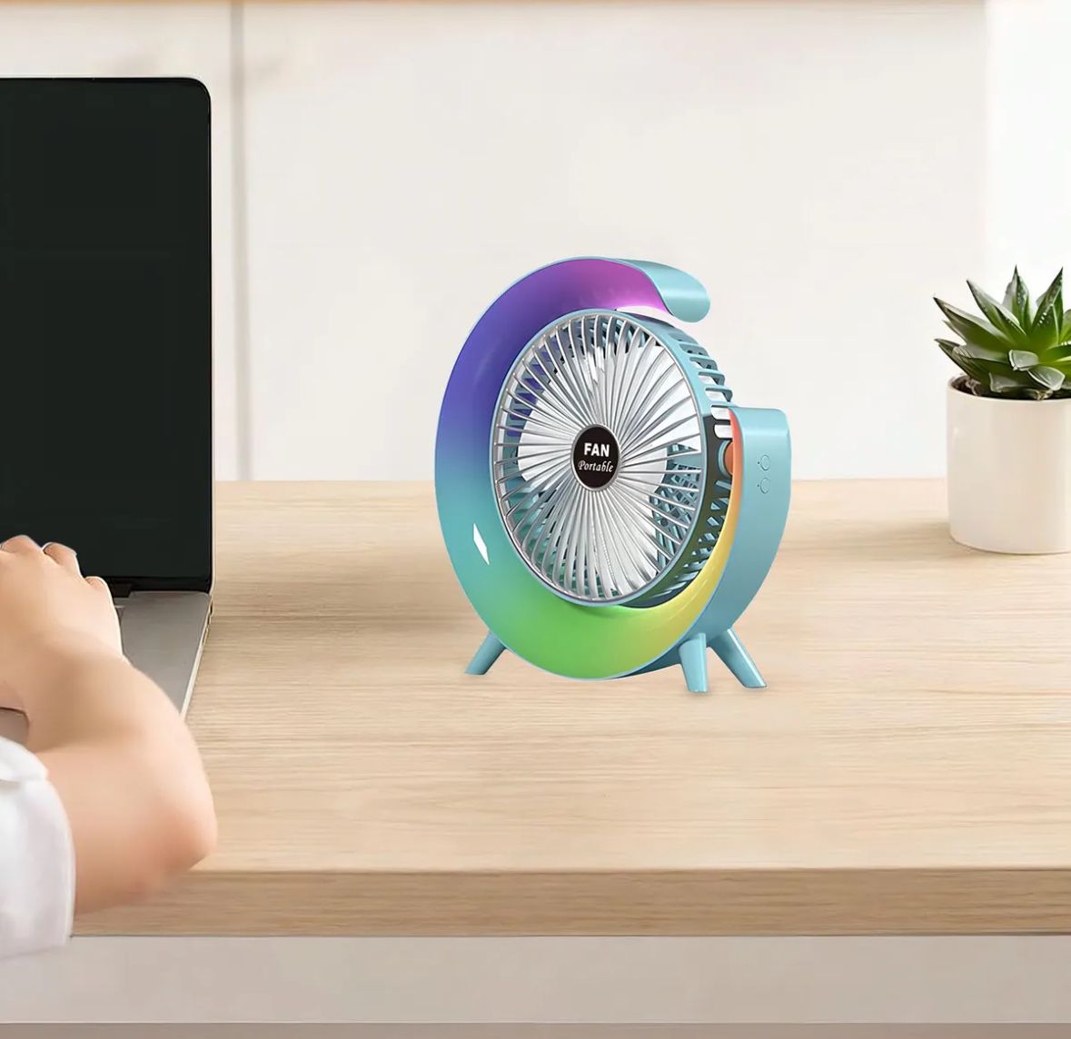 Ventilador de Escritorio Led