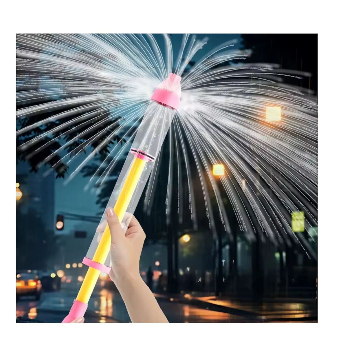 Pistola Lanza Agua Efecto Fuegos Artificiales