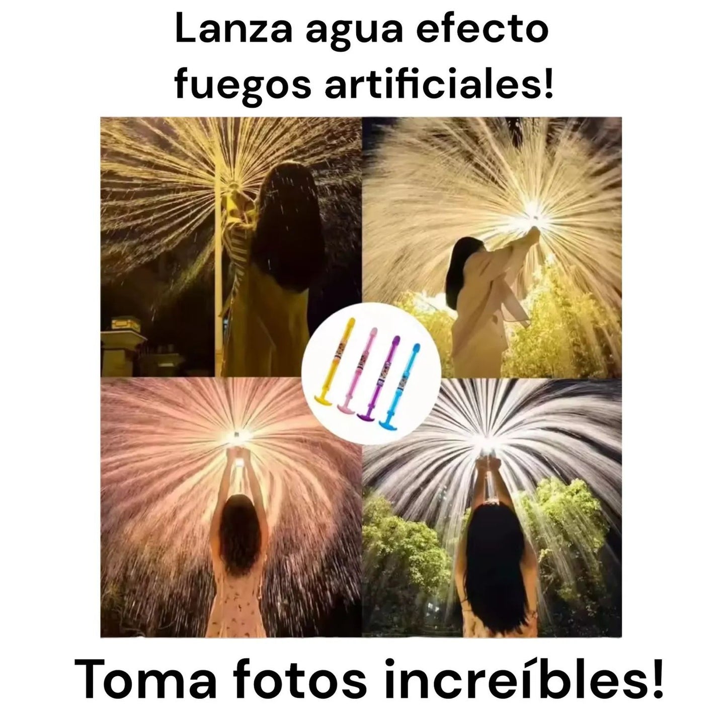 Pistola Lanza Agua Efecto Fuegos Artificiales