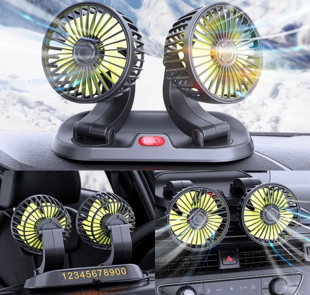 Ventilador 360° para Auto🚗 | Frescura y Confort en Cada Viaje✨