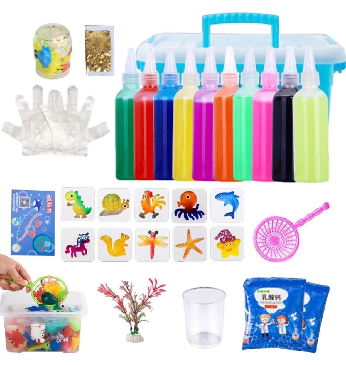 🧙‍♂️ Kit Mágico de Animales Acuáticos – Diversión Sensorial en la Hora del Baño