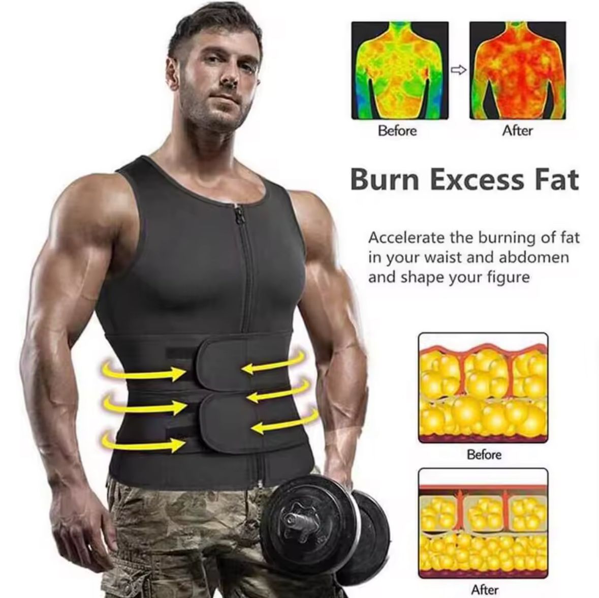 🔥 Faja Chaleco Reductora para Hombre 🔥